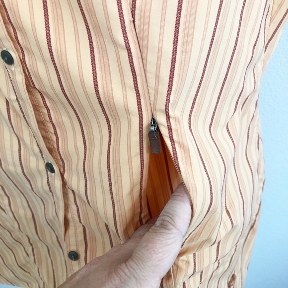 Mountain Hardwear Orange Striped Shirt Size 14 - Picture 4 of 6